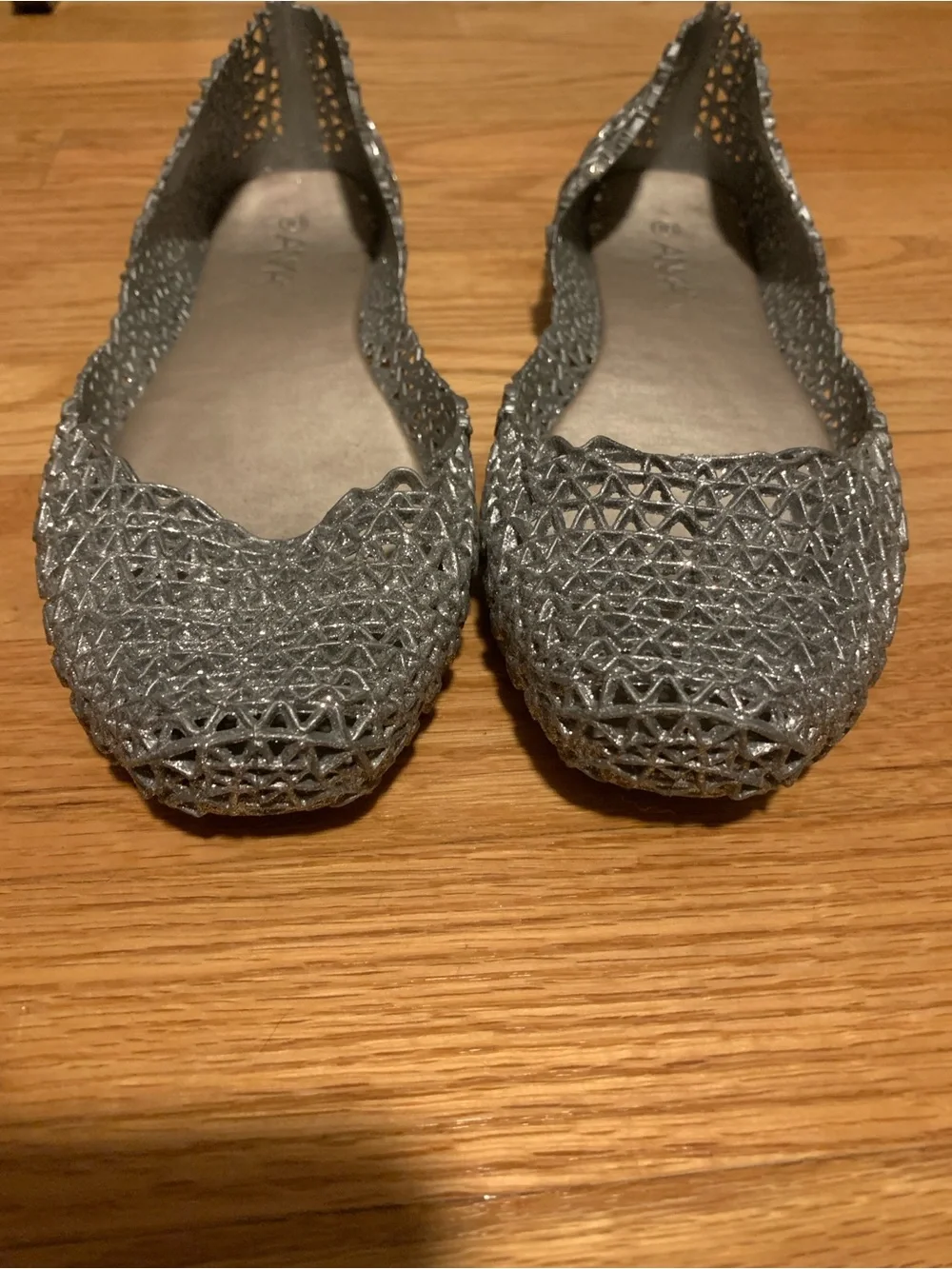 ANNA Silver Metallic Woven Pointed Flats